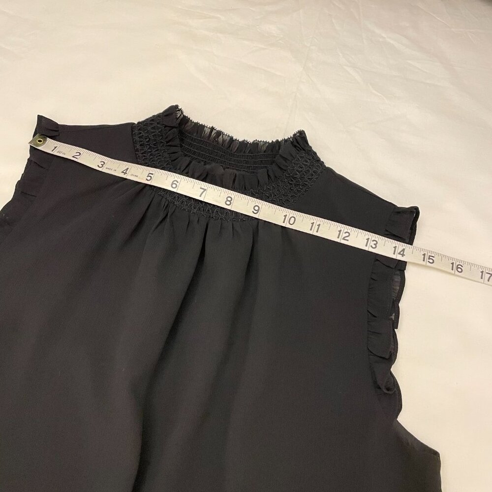 J. Crew Sleeveless Blouse Ruffled Smocked Neck and Waist - Picture 8 of 12